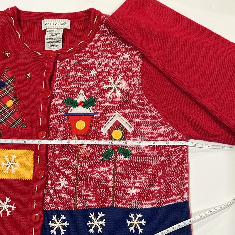 White Stag - L, red/blue, holiday, snowman sweater - Picture 10 of 11